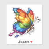 飛行中のレインボーバタフライ シール (シート)