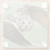 飛行中のワシミミズク ガラスコースター (裏面)