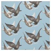 飛行中のヴィンテージの鳩 ファブリック (見本)