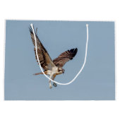 飛行中の年少のミサゴ ラージペーパーバッグ (裏面)