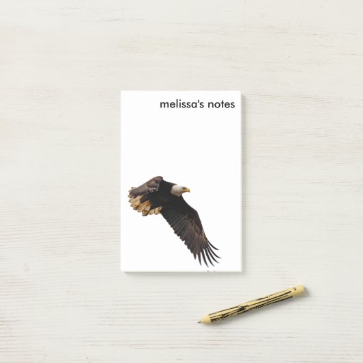 飛行中の息をのむはげ鷲 ポストイット (デスク上)