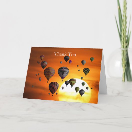 飛行中の熱気球 カード (正面)