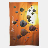 飛行中の熱気球 キッチンタオル (縦)