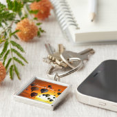 飛行中の熱気球 キーホルダー (側面)