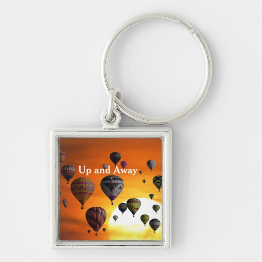 飛行中の熱気球 キーホルダー (正面)