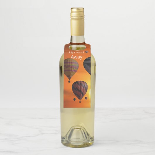 飛行中の熱気球 ボトルネックタグ (ボトル)