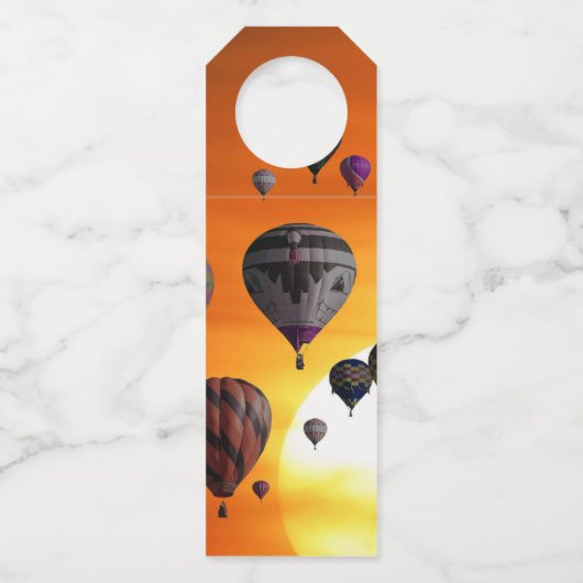 飛行中の熱気球 ボトルネックタグ (裏面)