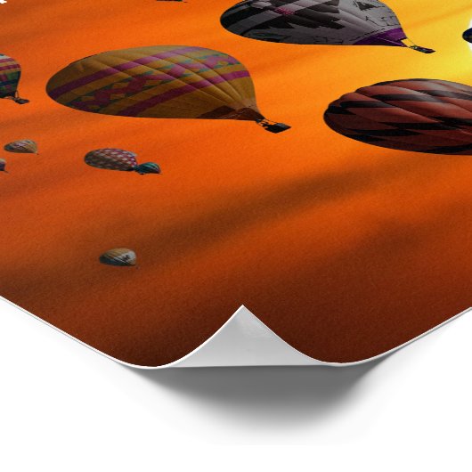 飛行中の熱気球 ポスター (角)