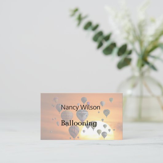 飛行中の熱気球 名刺 (スタンド正面)