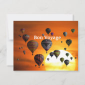 飛行中の熱気球 招待状 (正面)