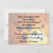 飛行中の熱気球 招待状 (裏面)