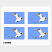 飛行中の産卵可能な白尾のトロピカバード 長方形シール (シート)