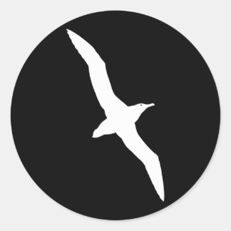 飛行中の白いアホウドリ ラウンドシール