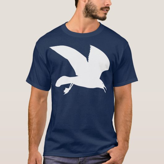 飛行中の白いカモメ Tシャツ (正面)