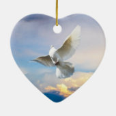飛行中の白い鳩 セラミックオーナメント (裏面)