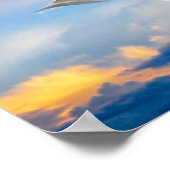 飛行中の白い鳩 ポスター (角)