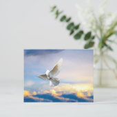 飛行中の白い鳩 ポストカード (スタンド正面)