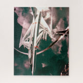 飛行中の米国空軍X-29A ATD ジグソーパズル (縦)