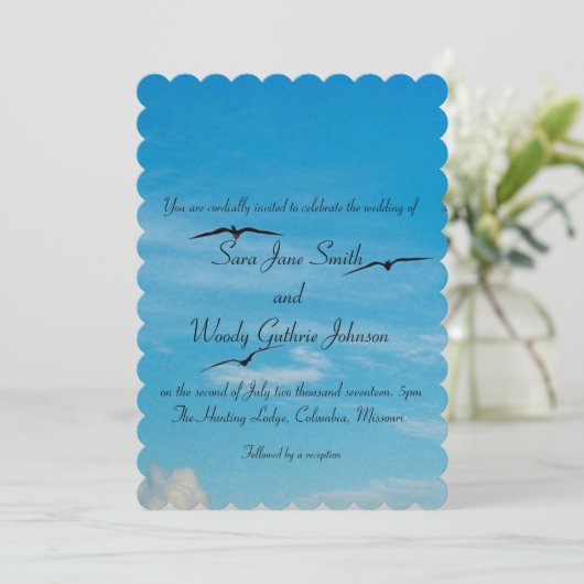 飛行中の結婚鳥たち 招待状 (スタンド正面)