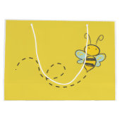 飛行中の蜂が付いている大きいギフトバッグ ラージペーパーバッグ (裏面)