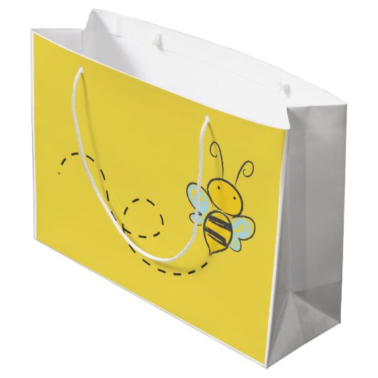 飛行中の蜂が付いている大きいギフトバッグ ラージペーパーバッグ (裏面アングル)