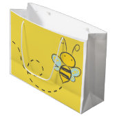 飛行中の蜂が付いている大きいギフトバッグ ラージペーパーバッグ (正面アングル)