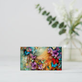 飛行中の蝶ファンタジーグラフィックトリプチチ 名刺 (スタンド正面)