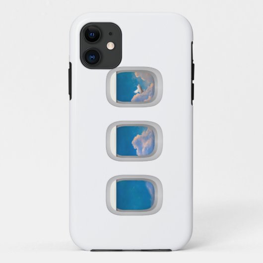 飛行中の豚が飛行機の窓から見えるiPhoneケース Case-Mate iPhoneケース (裏面)