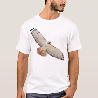 飛行中の赤後につかれたタカ Tシャツ