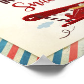 飛行中の軽食のサイン飛行機の食べ物テーブルスナック ポスター (角)