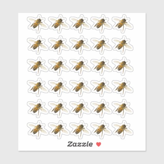 飛行中の透明または白のリアルなミツバチ シール (シート)