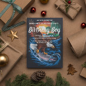 飛行中の陛下:ワシが魚の上を舞い上がる ポストカード