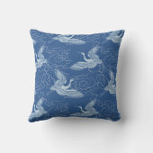 飛行中の青いセラミック中国のパターンの鳥 クッション (裏面)