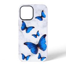 飛行中の青いモルフォの蝶が霜降り