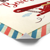 飛行中の飲料にサイン飛行機バーフードテーブル ポスター (角)