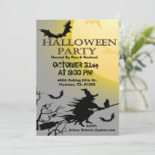 飛行中の魔女とこうもり大人ハローウィンパーティ 招待状 (スタンド正面)