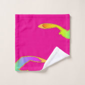 飛行中の鳥がホットピンクを繰り返す バスタオルセット (ウォッシュタオル)