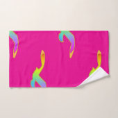 飛行中の鳥がホットピンクを繰り返す バスタオルセット (ハンドタオル)