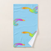 飛行中の鳥のリピーターLt Blue バスタオルセット (ハンドタオル)