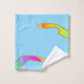 飛行中の鳥のリピーターLt Blue バスタオルセット (ウォッシュタオル)