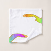 飛行中の鳥の繰り返し白 バスタオルセット (ウォッシュタオル)