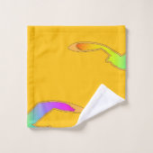 飛行中の鳥の繰り返し黄色 バスタオルセット (ウォッシュタオル)