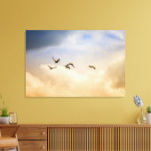飛行中の鳥の群れ キャンバスプリント (インサイチュ (リビング))
