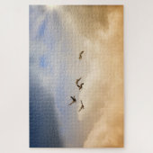 飛行中の鳥の群れ ジグソーパズル (縦)