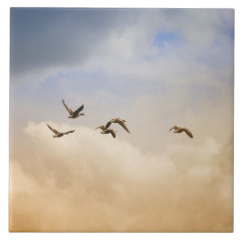 飛行中の鳥の群れ タイル