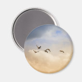 飛行中の鳥の群れ マグネット (正面/裏面)