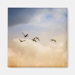 飛行中の鳥の群れ マグネット