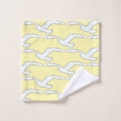 飛行中の鳥バスアクセサリー黄色 バスタオルセット (ウォッシュタオル)