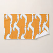 飛行中の鳥バスアクセサリー オレンジ バスタオルセット (ハンドタオル)