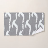 飛行中の鳥バスアクセサリー ダークグレー バスタオルセット (ハンドタオル)